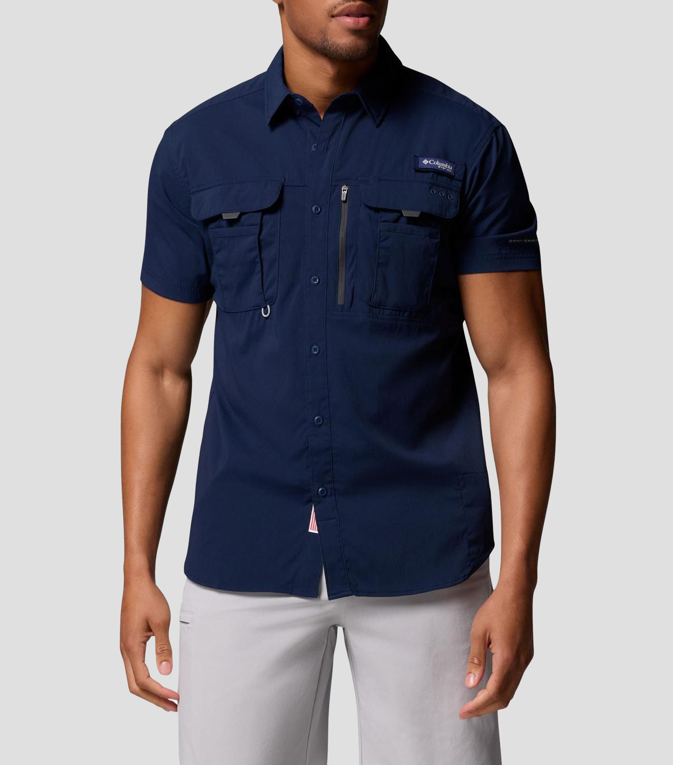 Camisa lisa manga corta Hombre